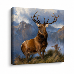 Majestic Highland Stag Wall Art Print | Vintage Wildlife Canvas | Printable Download | Inspired Traditional Country Home Decor, Monarch of the Glen