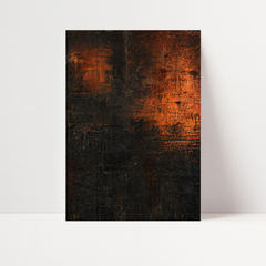 Burnt Copper & Black Abstract Wall Art Print | Industrial Modern Digital Download | Luxury Textured Canvas Style Artwork