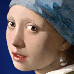 Girl with a Pearl Earring - Blue Altered Art -Johannes Vermeer