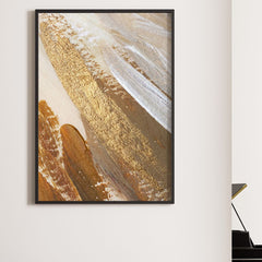 Gold and Beige Abstract Wall Art