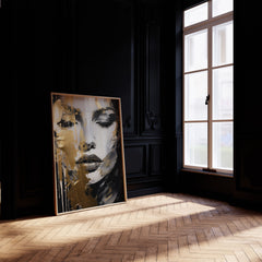 Gold Abstract Face Art