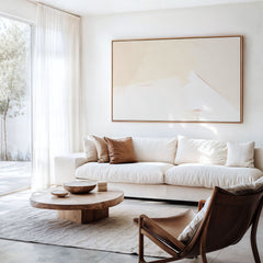 Neutral Abstract Wall Art Print | Modern Minimalist Beige Canvas Decor
