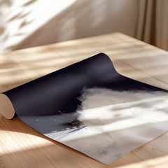 Navy Blue and White Mountain "Summit" Abstract Wall Art – Modern Minimalist Nature Downloadable Wall Art Decor