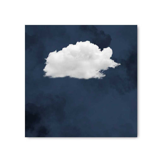 Minimalist Cloud Wall Art Print – Navy Blue Sky Decor, Calm Zen Modern Wall Art