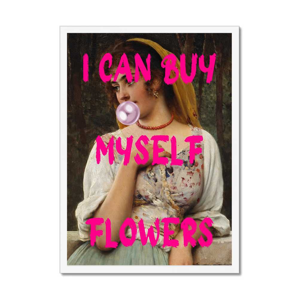 Altered Vintage Art - I can buy myself flowers