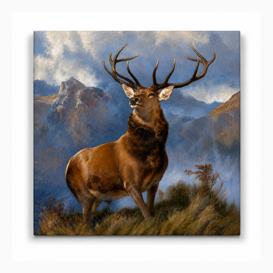 Majestic Highland Stag Wall Art Print | Vintage Wildlife Canvas | Printable Download | Inspired Traditional Country Home Decor, Monarch of the Glen