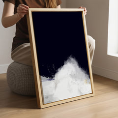 Navy Blue and White Mountain "Summit" Abstract Wall Art – Modern Minimalist Nature Downloadable Wall Art Decor
