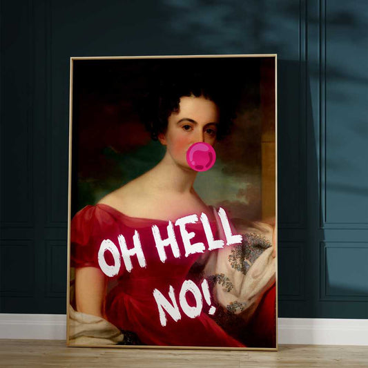 Altered Vintage Art - Oh hell no