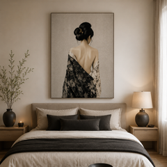 Japanese Kimono Wall Art | Neutral Wabi-Sabi Printable Wall Art | Elegant Geisha-Inspired Digital Download | Minimalist Asian Decor