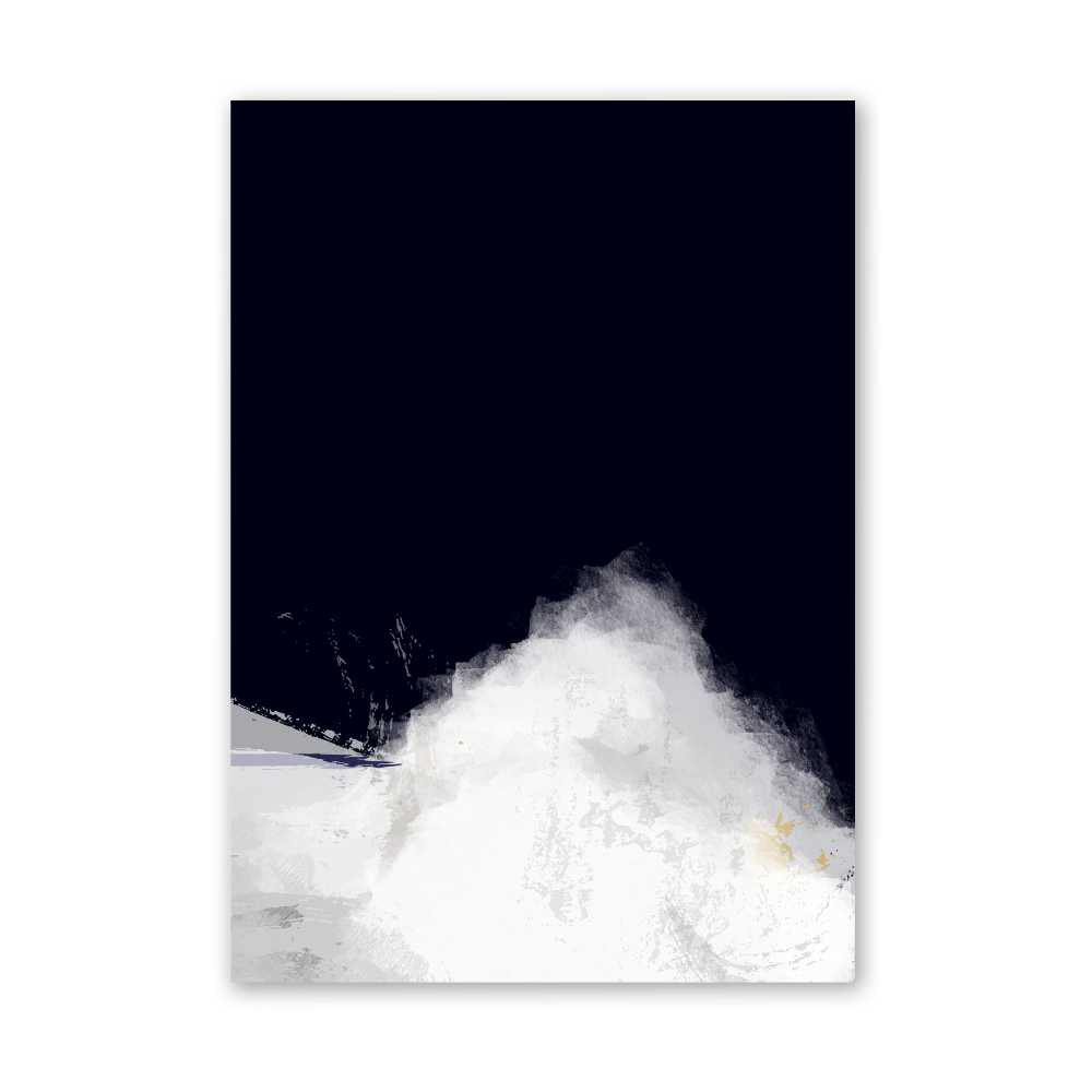 Navy Blue and White Mountain "Summit" Abstract Wall Art – Modern Minimalist Nature Downloadable Wall Art Decor