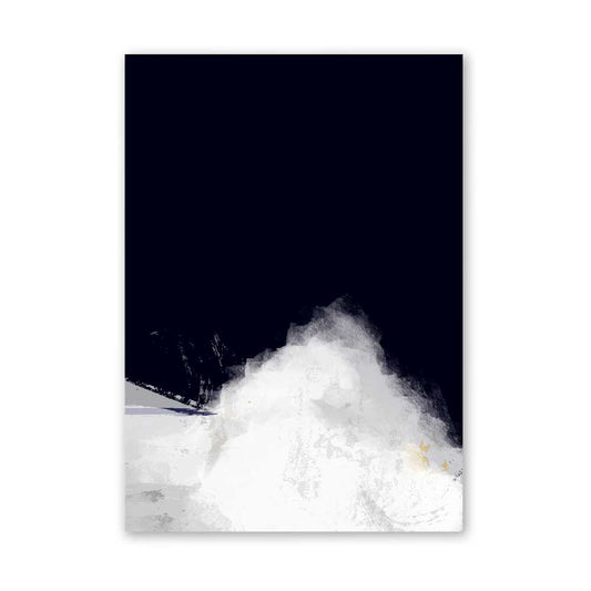Navy Blue and White Mountain "Summit" Abstract Wall Art – Modern Minimalist Nature Downloadable Wall Art Decor