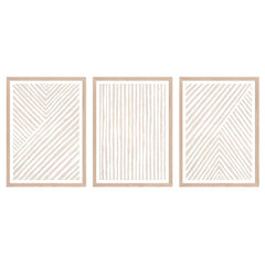 Beige Line Art Trio