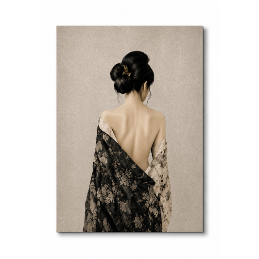 Japanese Kimono Wall Art | Neutral Wabi-Sabi Printable Wall Art | Elegant Geisha-Inspired Digital Download | Minimalist Asian Decor