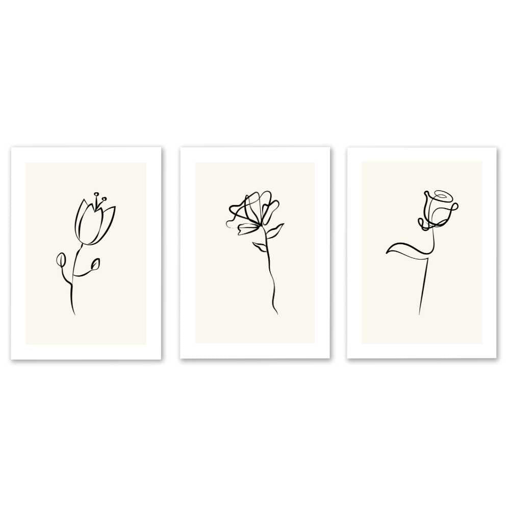 Elegance in Bloom: Set of 3 Prints