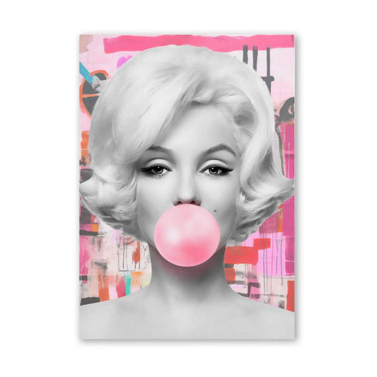 Pink Pop Art Glam Portrait Wall Art | Bubble Gum Fashion Print | Modern Feminine Downloadable Artwork