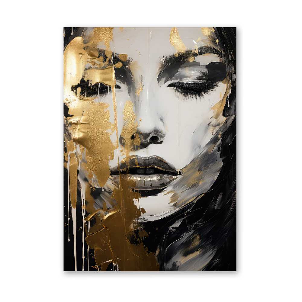 Gold Abstract Face Art