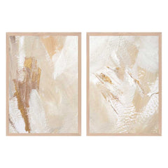Cream and Beige Duo Abstract Prints