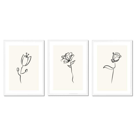 Elegance in Bloom: Set of 3 Prints