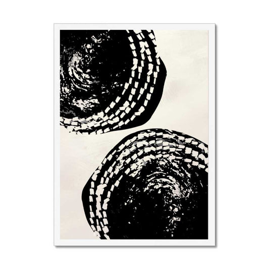 Beige Impressions: Dual Black Stamped Patterns