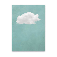 Minimalist Cloud Wall Art Print – Mint Green Sky Decor, Calm Zen Modern Wall Art