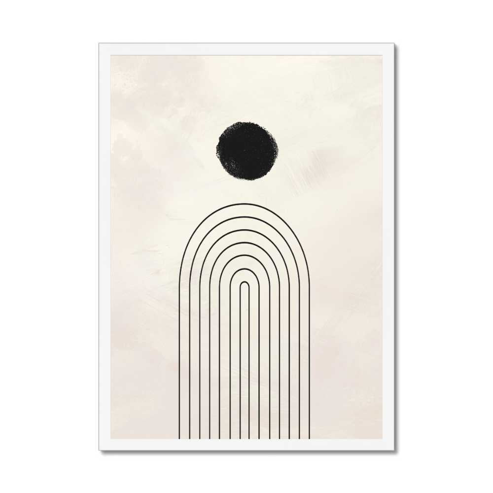 Minimalist Abstract Wall Art Printable – Beige Black Rainbow Line Zen Decor