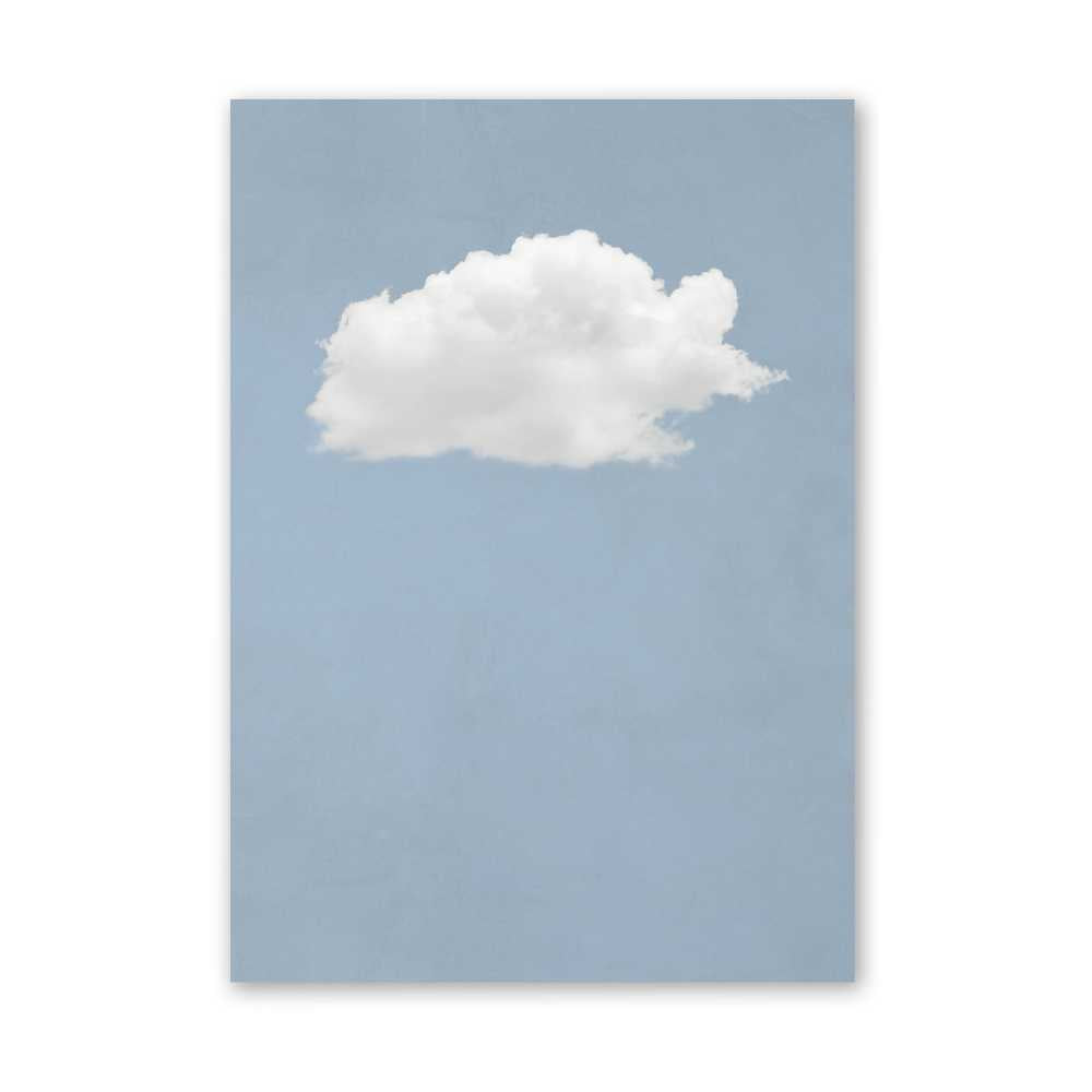 Minimalist Cloud Wall Art Print – Serene Sky Blue Landscape Decor for Modern Home
