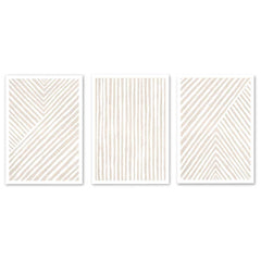 Beige Line Art Trio