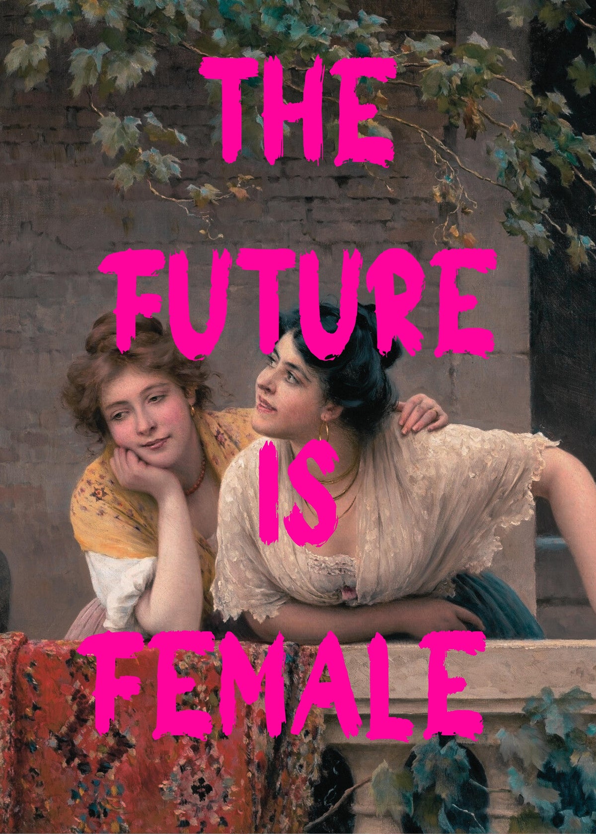 Altered Vintage Art - The future is female