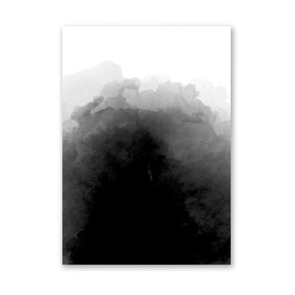 Ascending Shadows: Black Watercolour