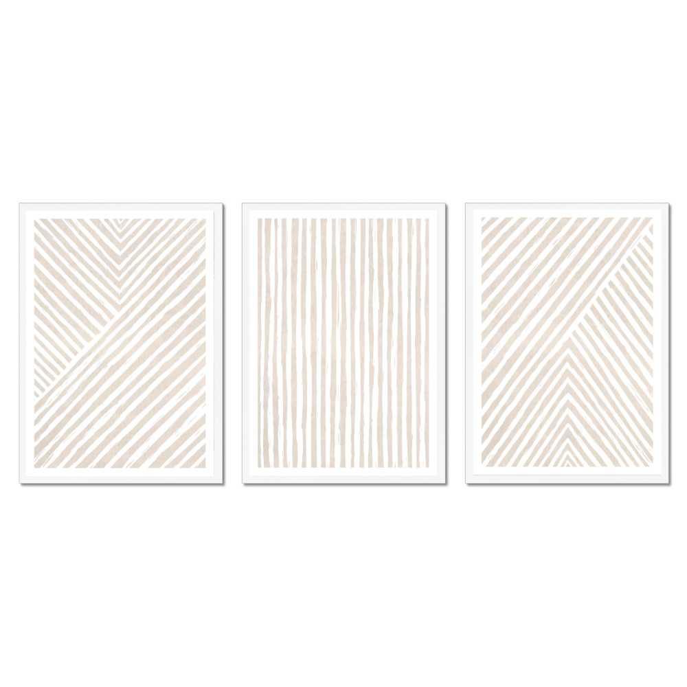 Minimalist Beige Line Art Wall Art Set of 3 Printable – Neutral Geometric Modern Decor (Digital Download)