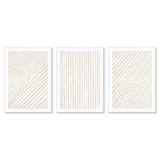 Beige Line Art Trio