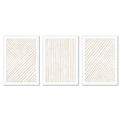 Beige Line Art Trio