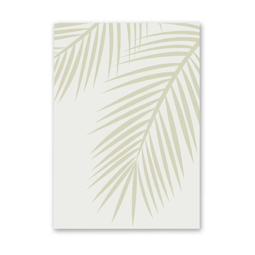 Verdant Serenity: Olive Green Palm Leaves Silhouette