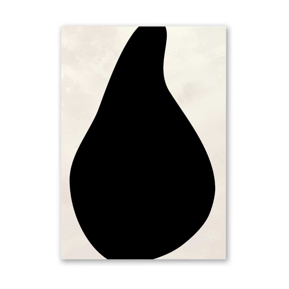 Beige with Black Pear Silhouette