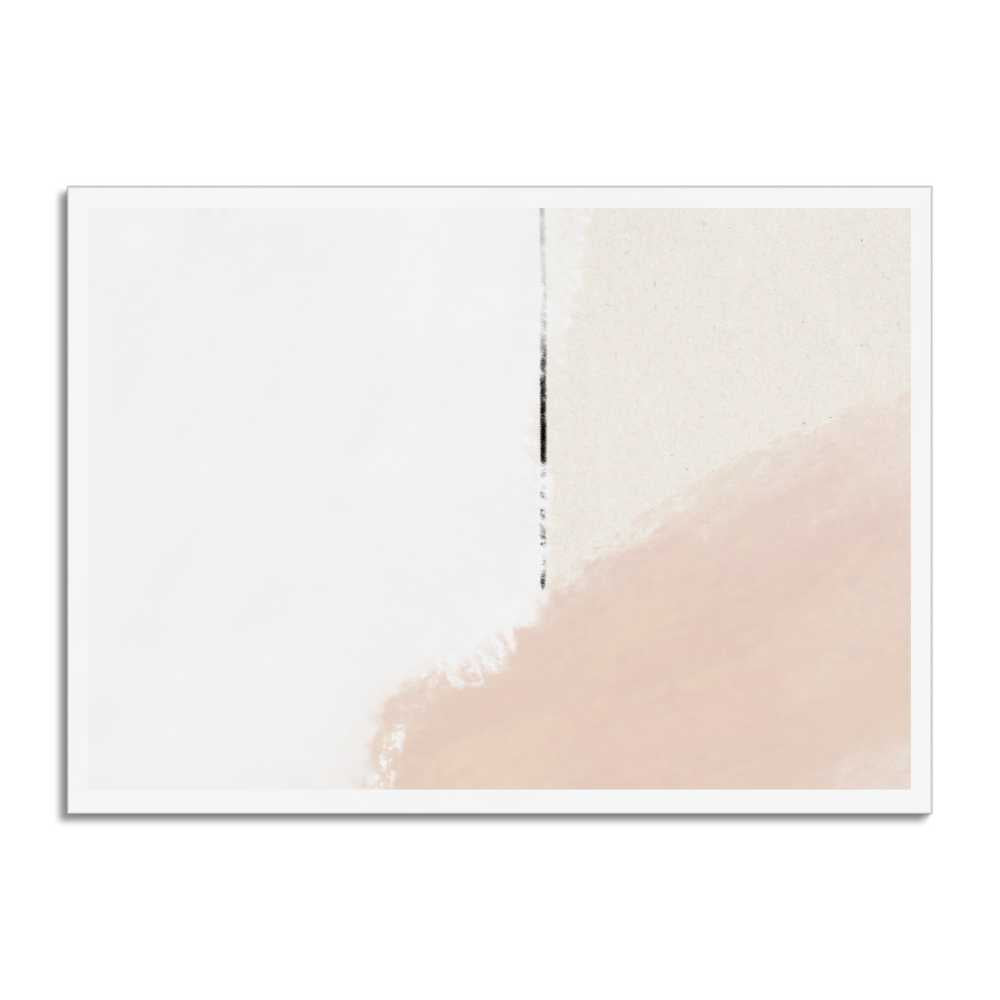 Beige Balance Minimalist Abstract Wall Art Print – Neutral Beige Geometric Modern Wall Decor