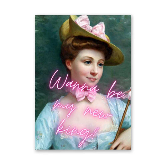 Altered Vintage Art - Wanna be my new king!