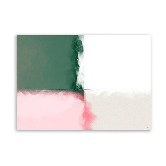 Blush & Emerald Abstract Wall Art Print | Modern Minimalist Color Block Artwork | Contemporary Downloadable Wall Décor