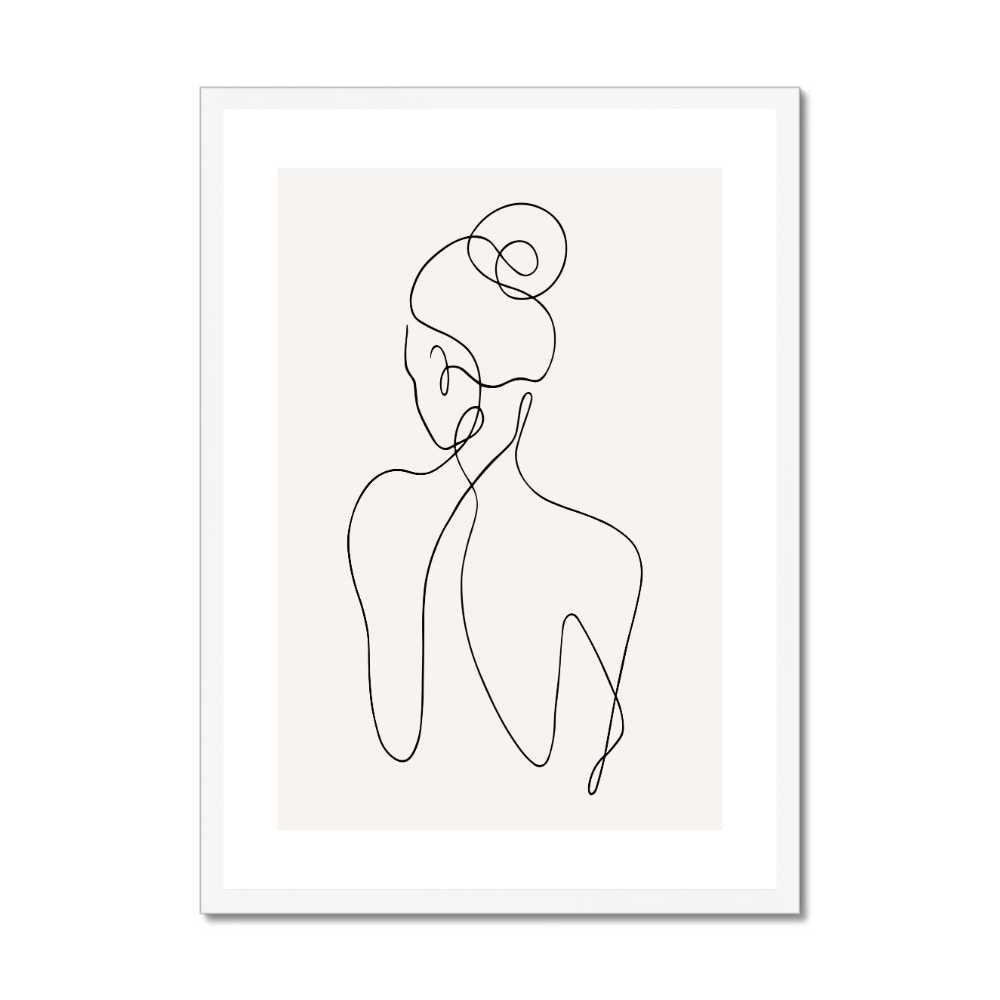 Minimalist Female Line Art Print | Modern Abstract Woman Wall Art | Neutral Contemporary Downloadable Artwork