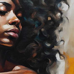 Instantly download, print and frame this printable wall art. A modern abstract oil painted print of a woman on a square canvas. The portrait is a vibrant exploration of individuality, capturing the essence and complexity of female identity through abstract art. Perfect for a modern home or apartment, office space or bar.