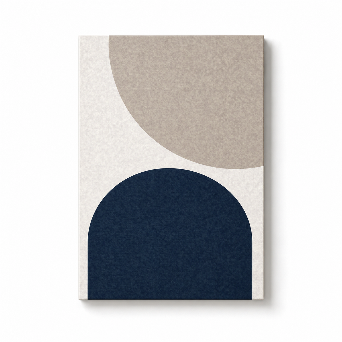 Modern Geometric Neutral Wall Art Print | Minimalist Beige & Navy Abstract Shape Artwork | Contemporary Downloadable Wall Decor