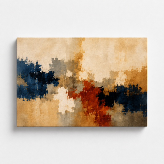 Abstract Neutral Wall Art Download | Modern Beige & Blue Printable Art Decor
