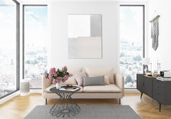 Beige & Grey Abstract Wall Art – Neutral Minimalist Colour Block Canvas Decor