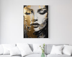 Gold Abstract Face Art