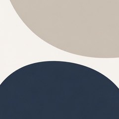 Modern Geometric Neutral Wall Art Print | Minimalist Beige & Navy Abstract Shape Artwork | Contemporary Downloadable Wall Decor