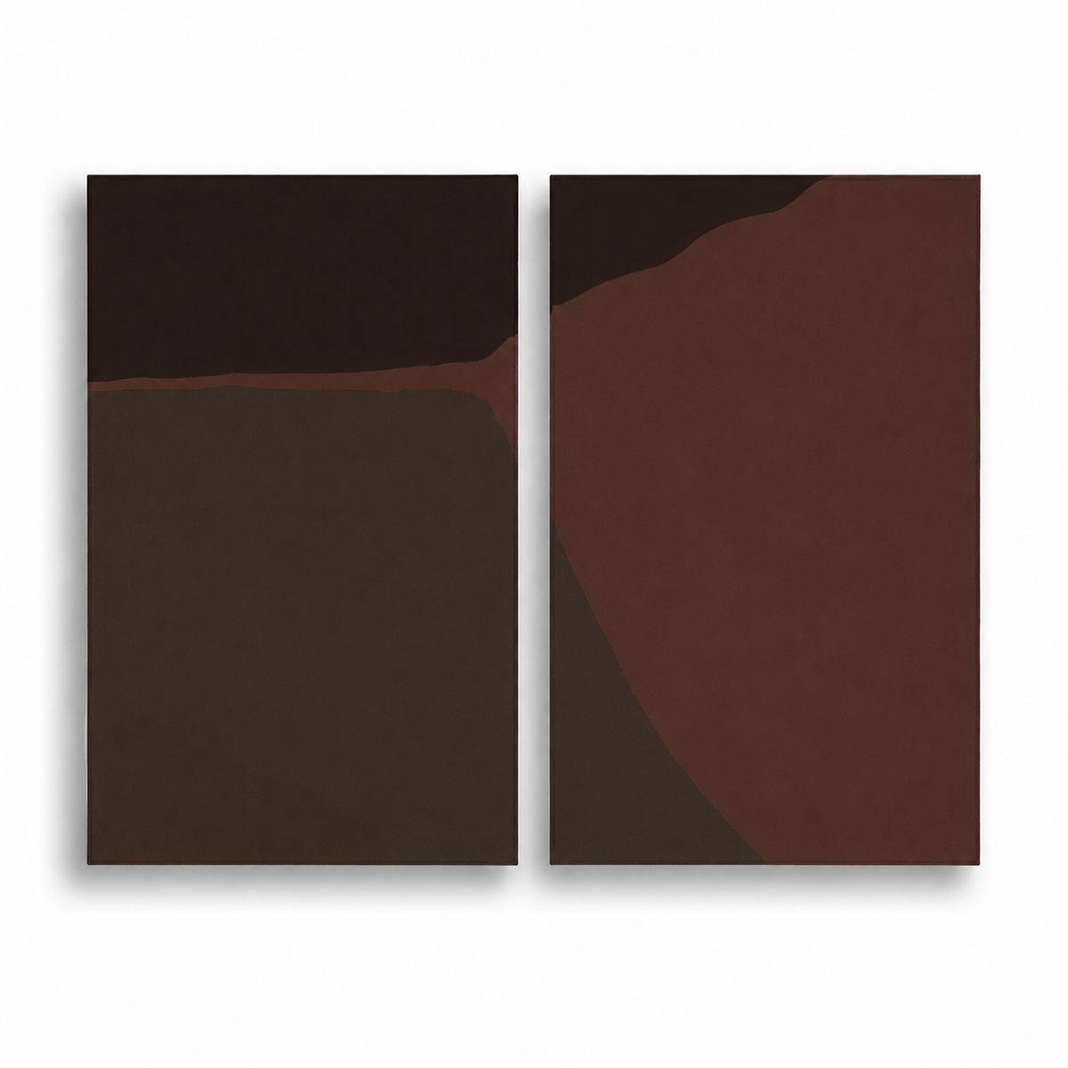 Minimalist Abstract Diptych Wall Art Set | Dark Earth Tone Modern Prints | Contemporary Japandi & Quiet Luxury Decor | Downloadable Wall Art