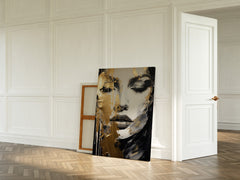 Gold Abstract Face Art